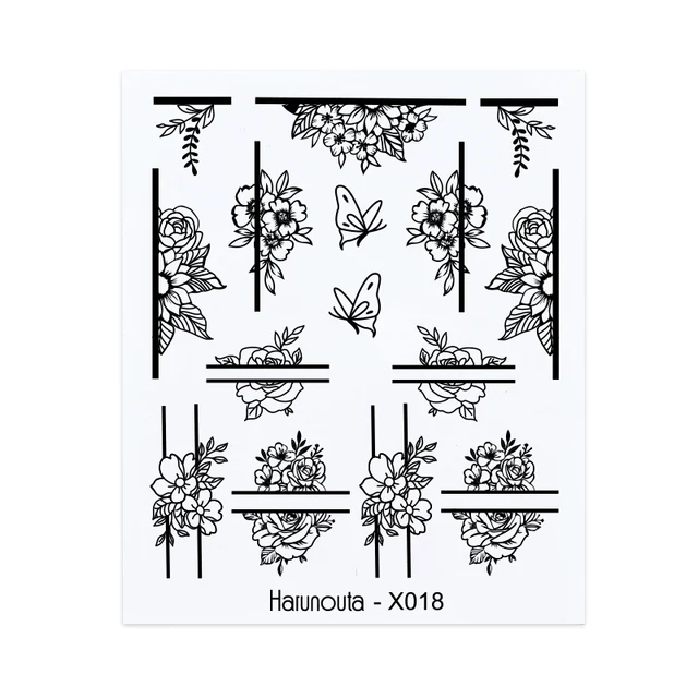 1pc Harunouta Leopard Print Water Nail Sticker Leaves Nair Art Transfer Stickers Slider Manicures Art Decoration New Stickers Decals Aliexpress