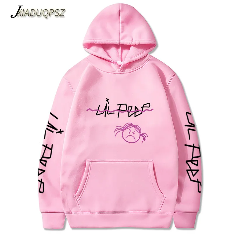 Lil peep забавные толстовки lil открытые толстовки с принтом плюс размеры для мужчин повседневные флисовые уличные толстовки плач baby lil peep - Цвет: WY156-148 Pink