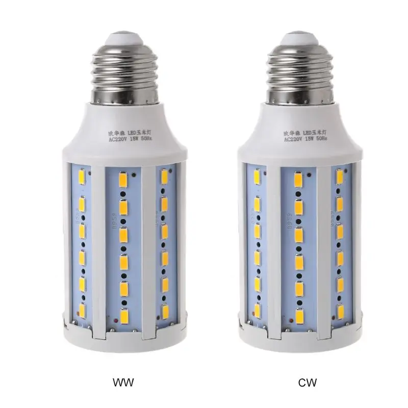 E27 светодиодный энергосберегающий светильник 15W AC 220V Теплый/холодный белый светильник кукурузная лампа 5730 SMD для украшения дома