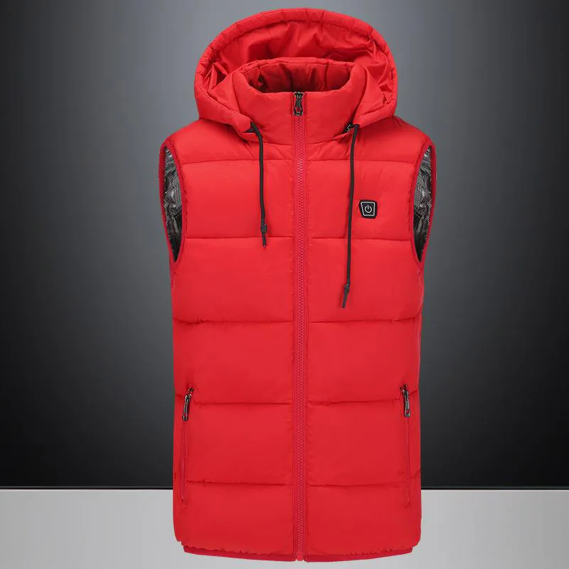 Men's Winter Outdoor Heating Sleeveless Jacket Heated Smart USB Work Coats Adjustable Temperature C