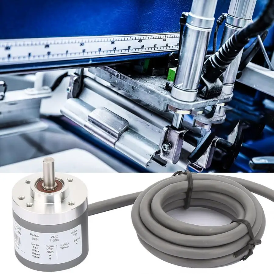 MAE38-S6F1024/1.5M Multi-purpose Solid Shaft Rotating Incremental Encoder 7-30V Electric Motor