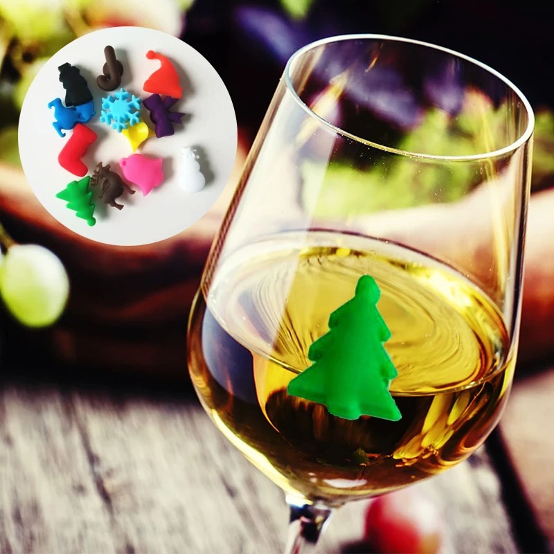 Бокал вина бирка Подвески настольные вечерние Рождество 12 шт./компл. маркер на