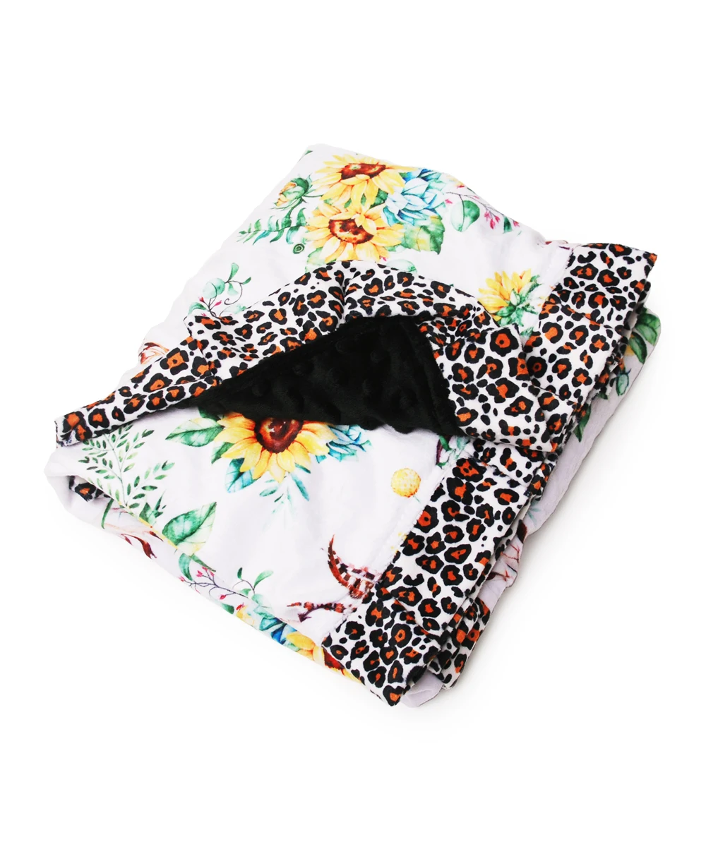 Ruffle Leopard Minky Blankets Serape Scalloped Baby Cotton Quilt
