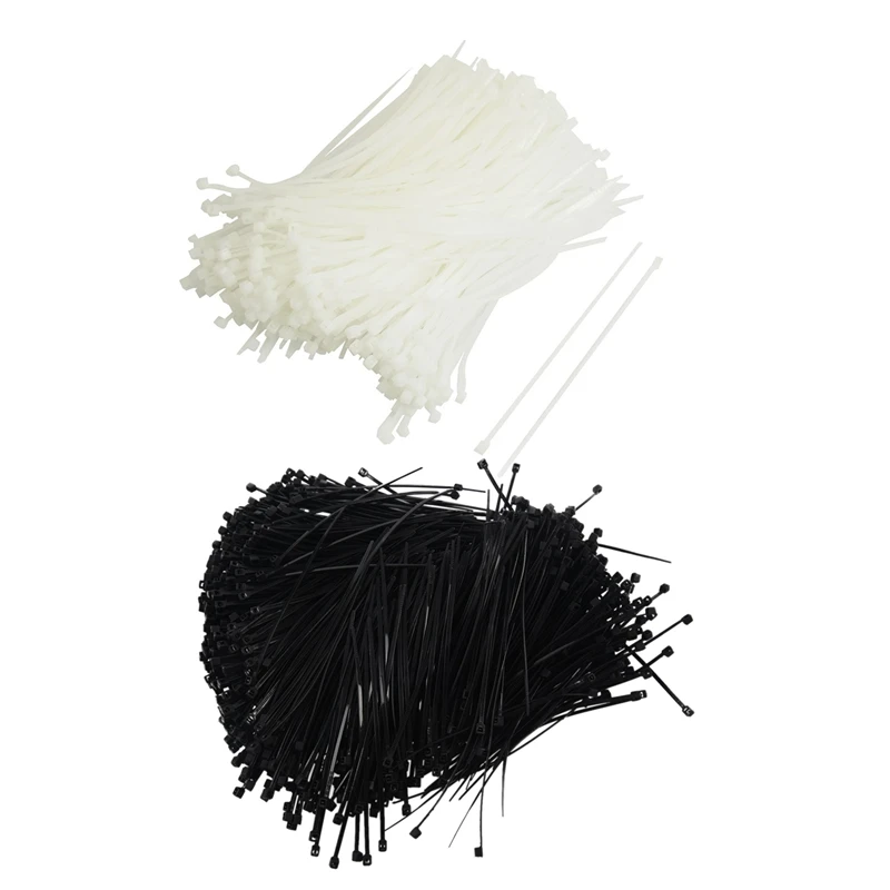 

2000 Pcs Cable Tie Nylon Self Locking Cable Zip Ties Fastener, 1000 Pcs Off White & 1000 Pcs Black