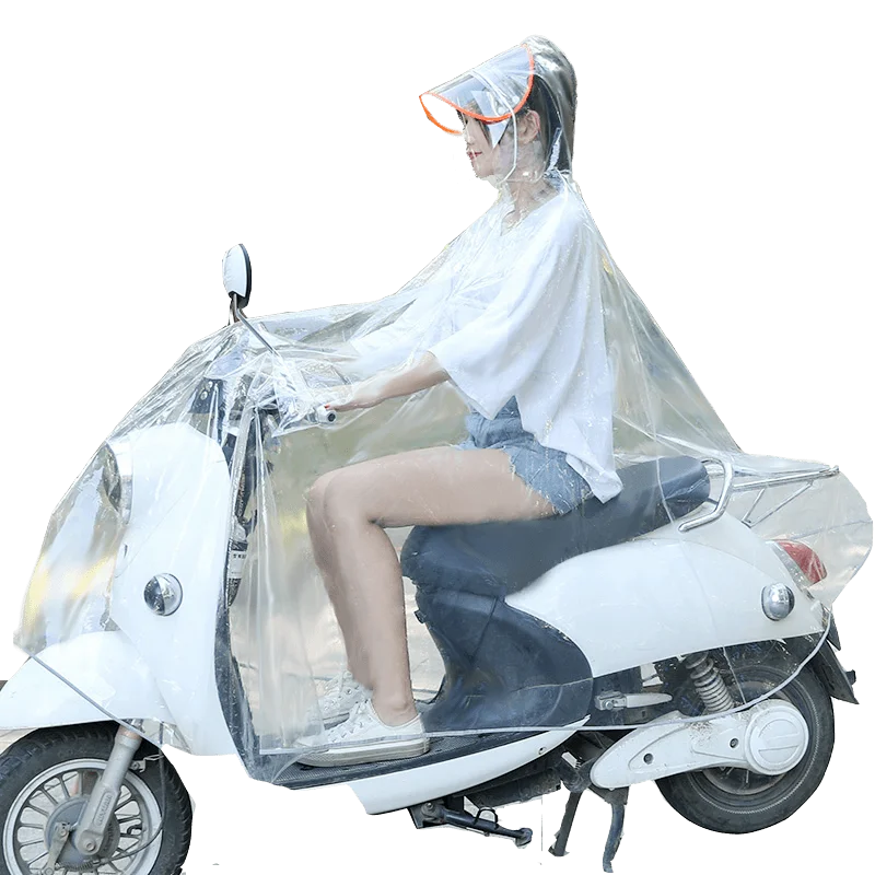 Waterproof Transparent Raincoat Women Plastic Poncho Overall Hooded