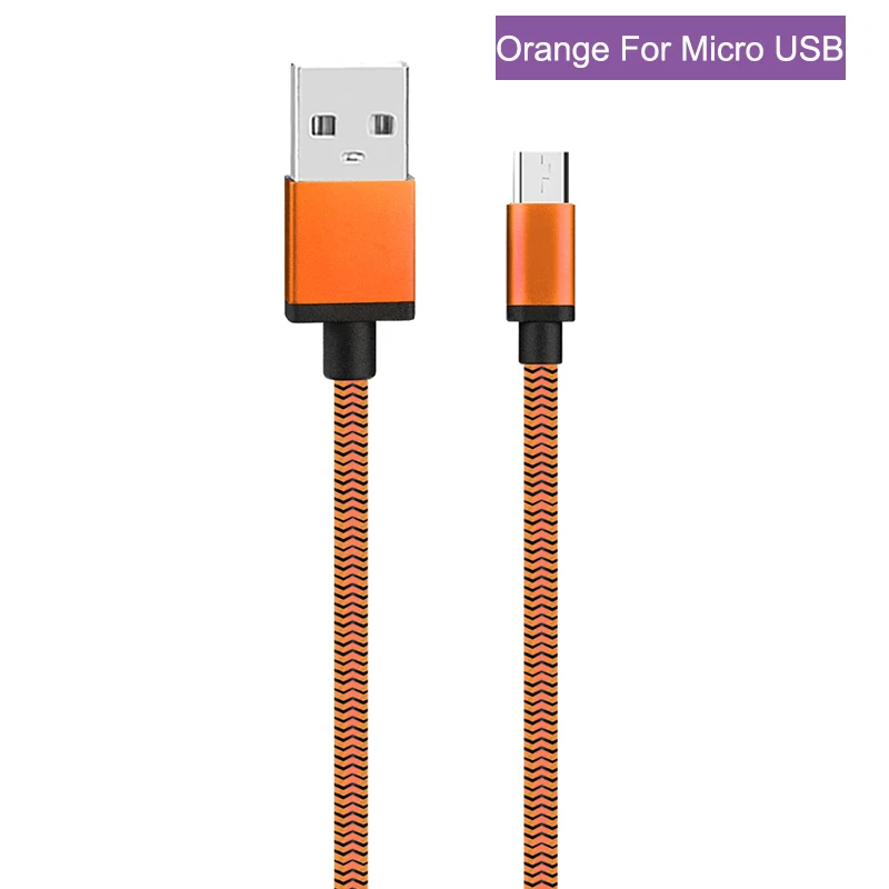 Кабель usb type C для быстрой зарядки Micro USB кабель для передачи данных Шнур зарядное устройство для samsung huawei Xiaomi Android мобильный телефон usb type-C данных - Цвет: For Micro USB Orange