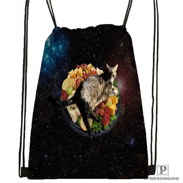 Drawstring Backpack Cutest_cat_ong_the_wheat_@ 01-походная сумка на шнурке милый рюкзак для детей(черная спинка) 31x40 см#180611-03-131 - Цвет: Drawstring Backpack