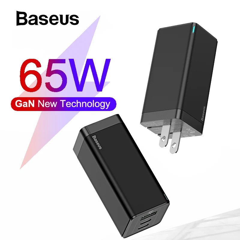 

Baseus GaN 65W Fast Charger For iPhone 11 Pro X Macbook Pro Quick Charge 4.0 3.0 USB PD Charger For Samsung S10 Huawei US Plug