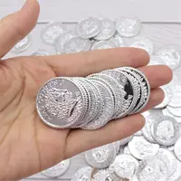 100 Pc BPA Free Plastic Pirate Gold Coins Gold Treasure Play Coins for Play Favor Party Supplies Pirate Party Treasure Hunt Game 2