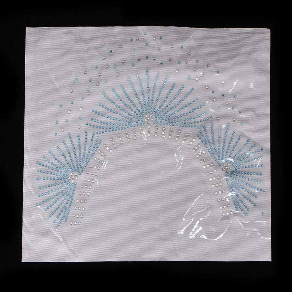 Floral Crystal Rhinestone Hotfix Transfer Iron On Heat Press Motif Appliques Collar Trim DIY