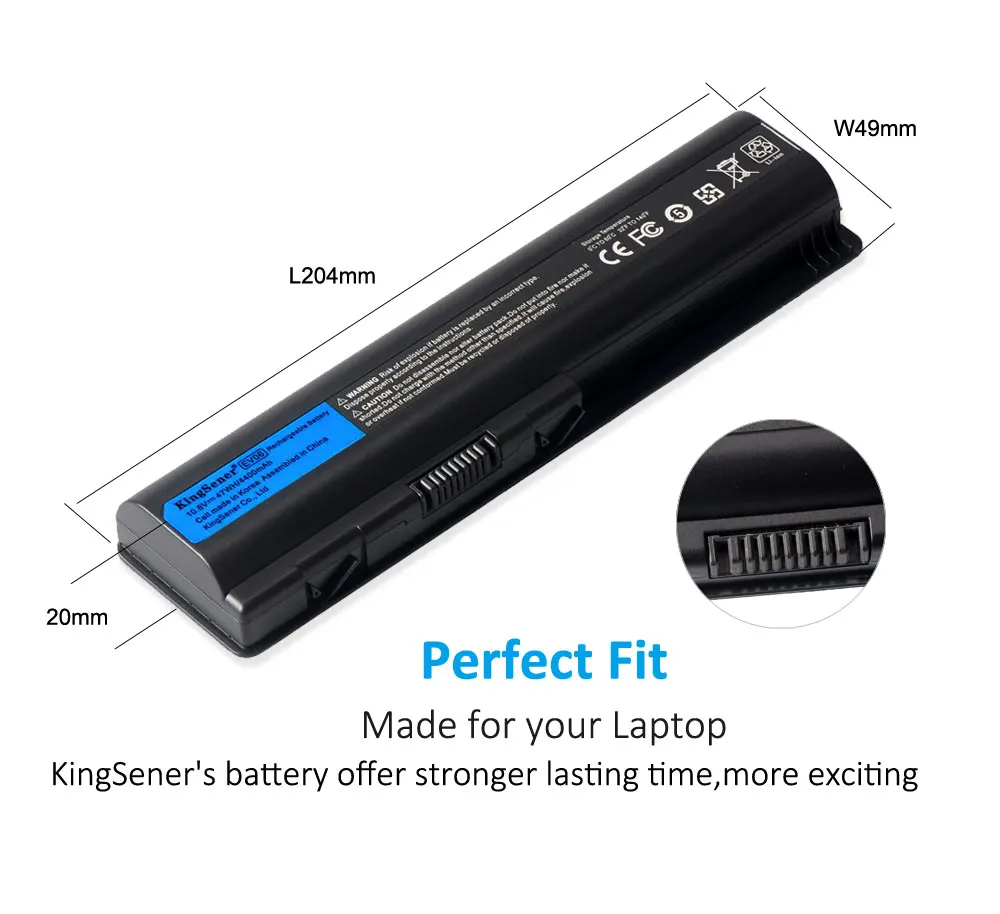 Bateria do Portátil para hp Pavilion Dv4 Dv5 Dv6 Cq50 Cq71 Cq70 Cq61 Cq60 Cq45 Cq41 Cq40 Hstnn-lb73 Kingsener-ev06 - Imagem 6