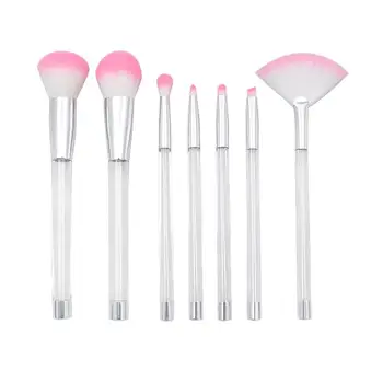 

7pcs Transparent Crystal Makeup Brush Set With Empty Tube Face Eye Power DIY Cosmetic Sand Brushes Make Up Tool