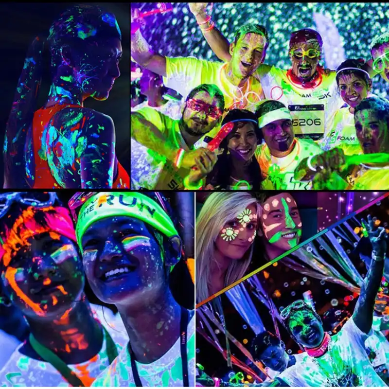 Uv ボディペイント安全非毒性 Uv Glow ブラックライトボディアートメイククリーム蛍光顔料 Body Paint Aliexpress