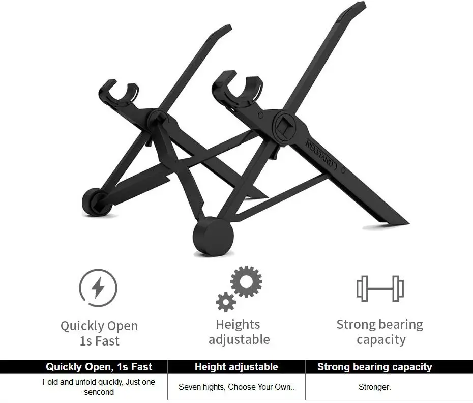 NEXSTAND K2 Folding Portable Laptop Stand Viewing Angle/Height Adjustable Quality Aluminum Alloy Bracket — view 6