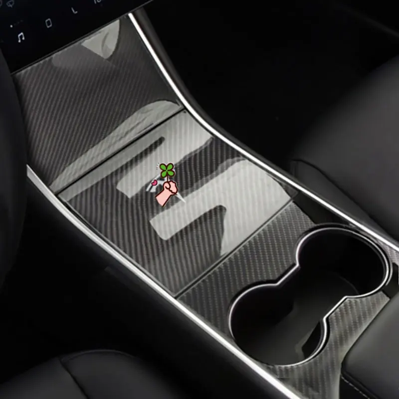 Для Tesla модель 3 18-19 настоящая карбоновая консоль управления автомобилем подлокотник-коробка отделка 3 шт