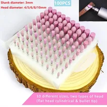 100pc/lot Chrome Corundum Professional Polishing Head Set Accessory Rotary Tools Sharpening Stone Grinding Head Kit Wholesale