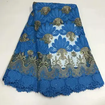 

Elegant Lady Sky Blue Tulle Lace Material Embroidery French Net Lace Fabric With Cord Lace For Dress RFN174 (5Yards/lot)