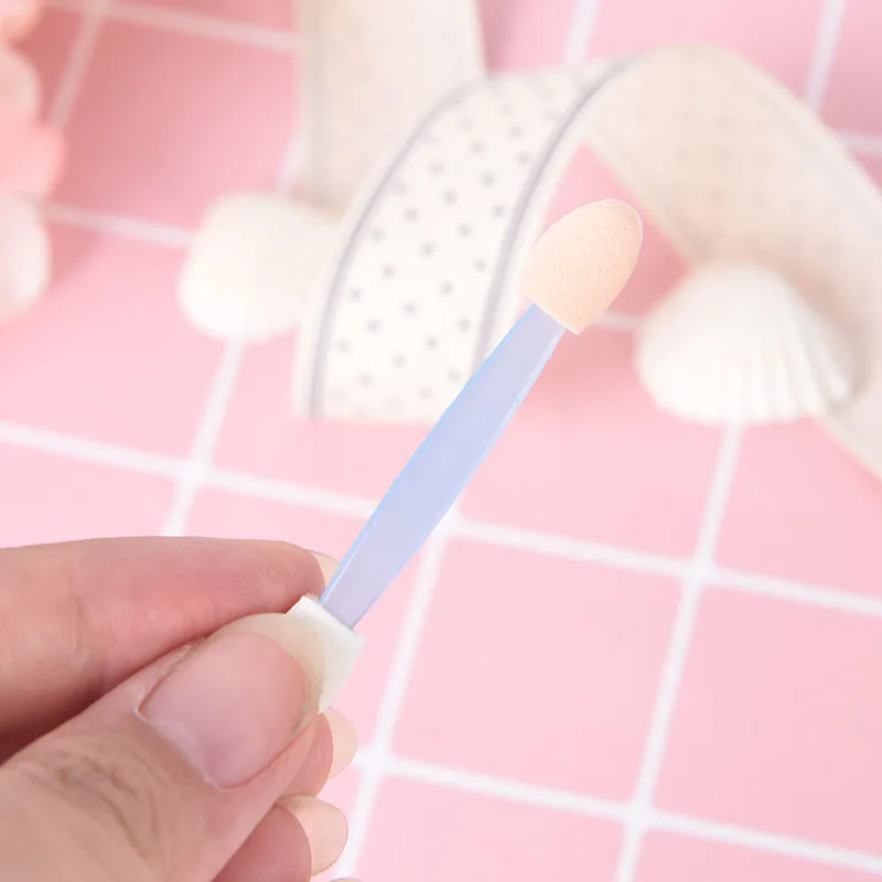 2 комплекта/20 шт. двухсторонняя губка для теней век кисть подводки глаз и бровей