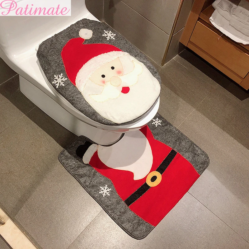 Рождественские коврик для туалета сиденье веселые рождественские украшения для дома Санта Клаус декоративные украшения Рождественский подарок год Рождественский Декор