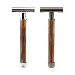 Shaving Brush Men's Classic Double Blade Safety Shaving Razor Manual Wood Handle Shaver Safety Razor