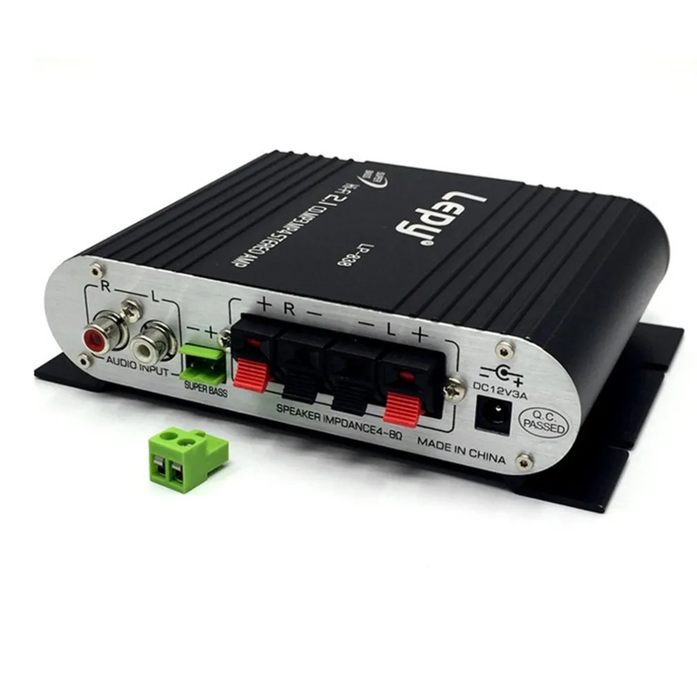 LP-838 портативный усилитель мощности Hi-Fi 2,1 MP3 радио аудио стерео бас усилитель динамиков плеер для дома автомобиля Мотоцикл черный белый