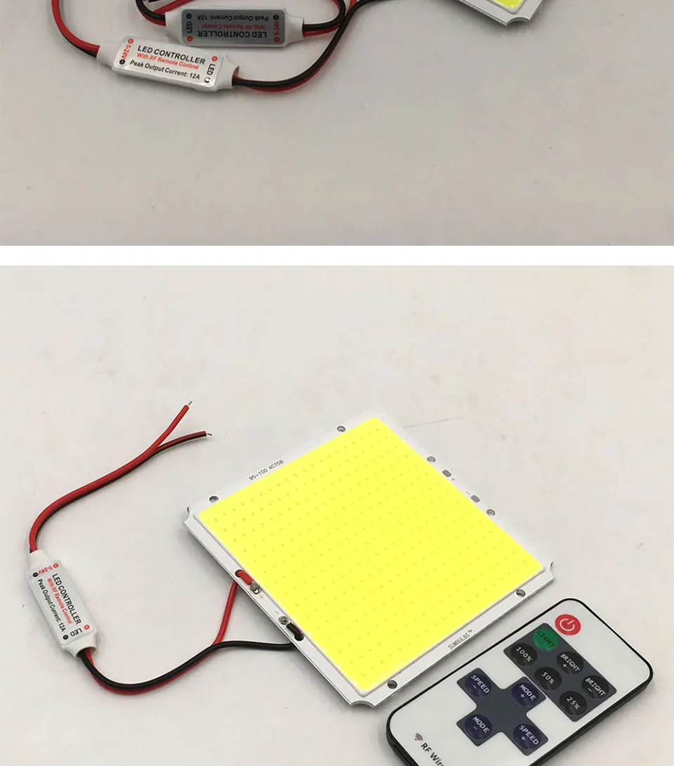 10095mm 50W Dimmable LED Light Bulb COB Chip 12V 110V 220V LED Lamp with Dimmer Controller Cold Warm White Lighting for DIY (10)