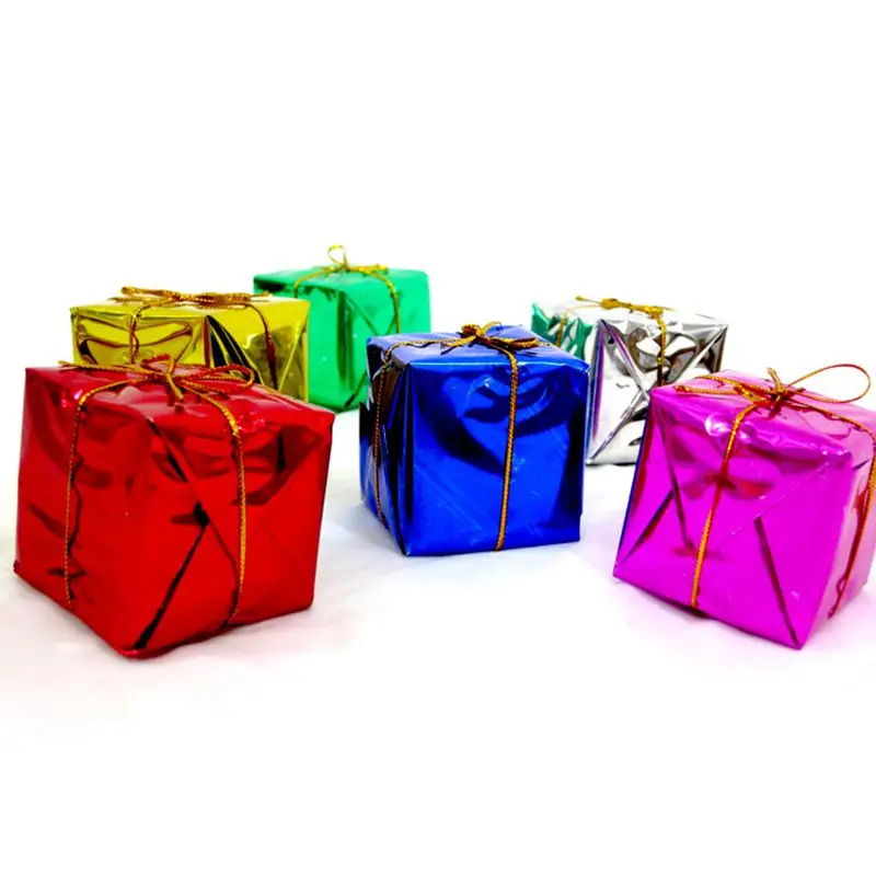 12 шт рождественские разноцветные маленькие подарочные коробки украшения для