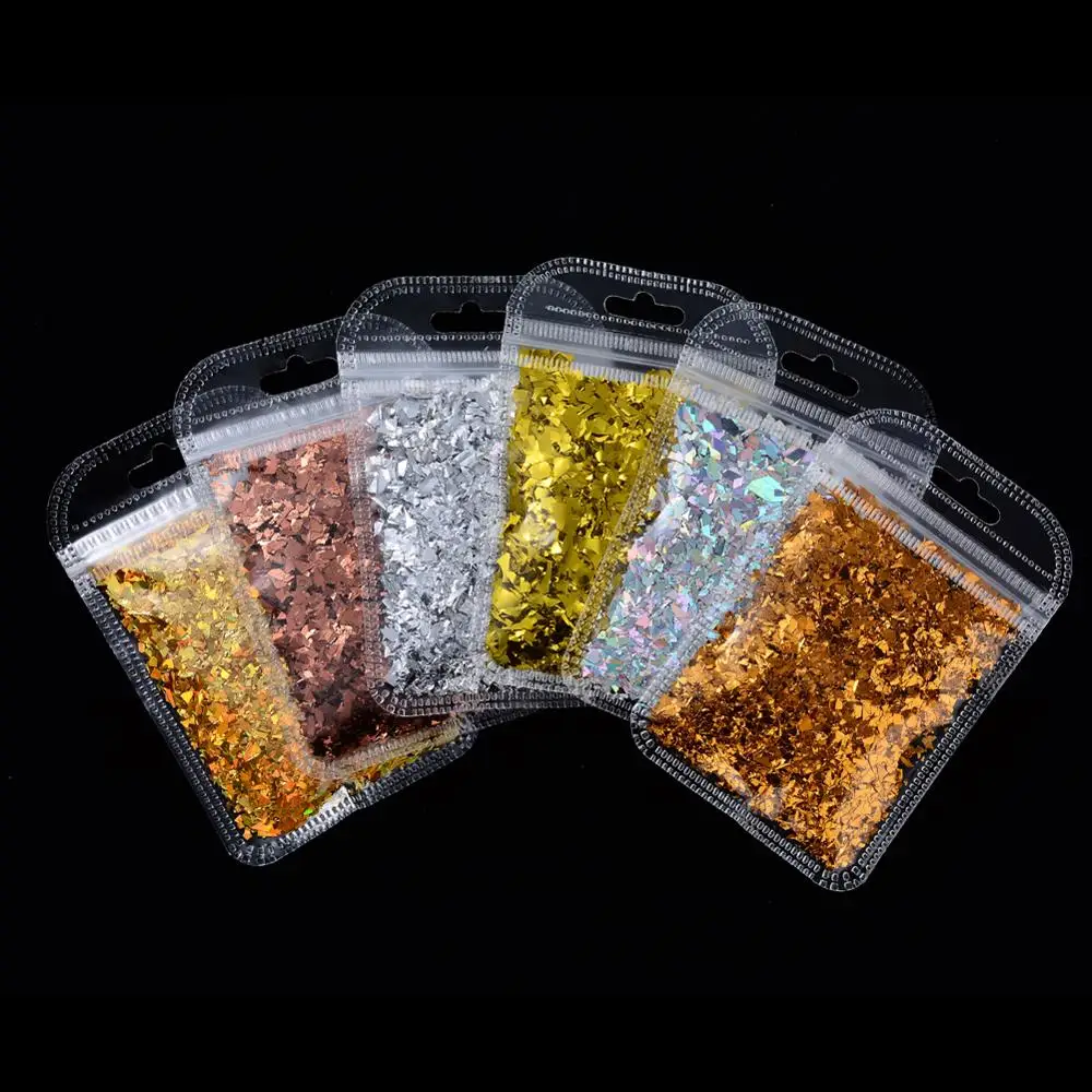 

Holographics Nail Art Glitter Sequin Manicure Foil Sequins 3D Decoration Nail Sticker Design DIY Sparkly Tips Nail Accessories