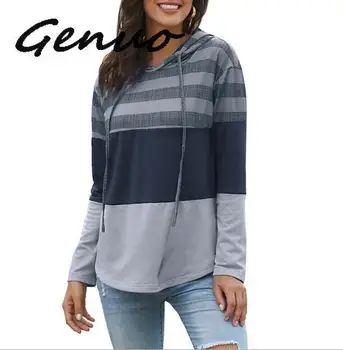 

Genuo New Hooded Autumn Winter Woman Sweater 2020 White Plus Size Sweater Women Knitted Tops Streetwear