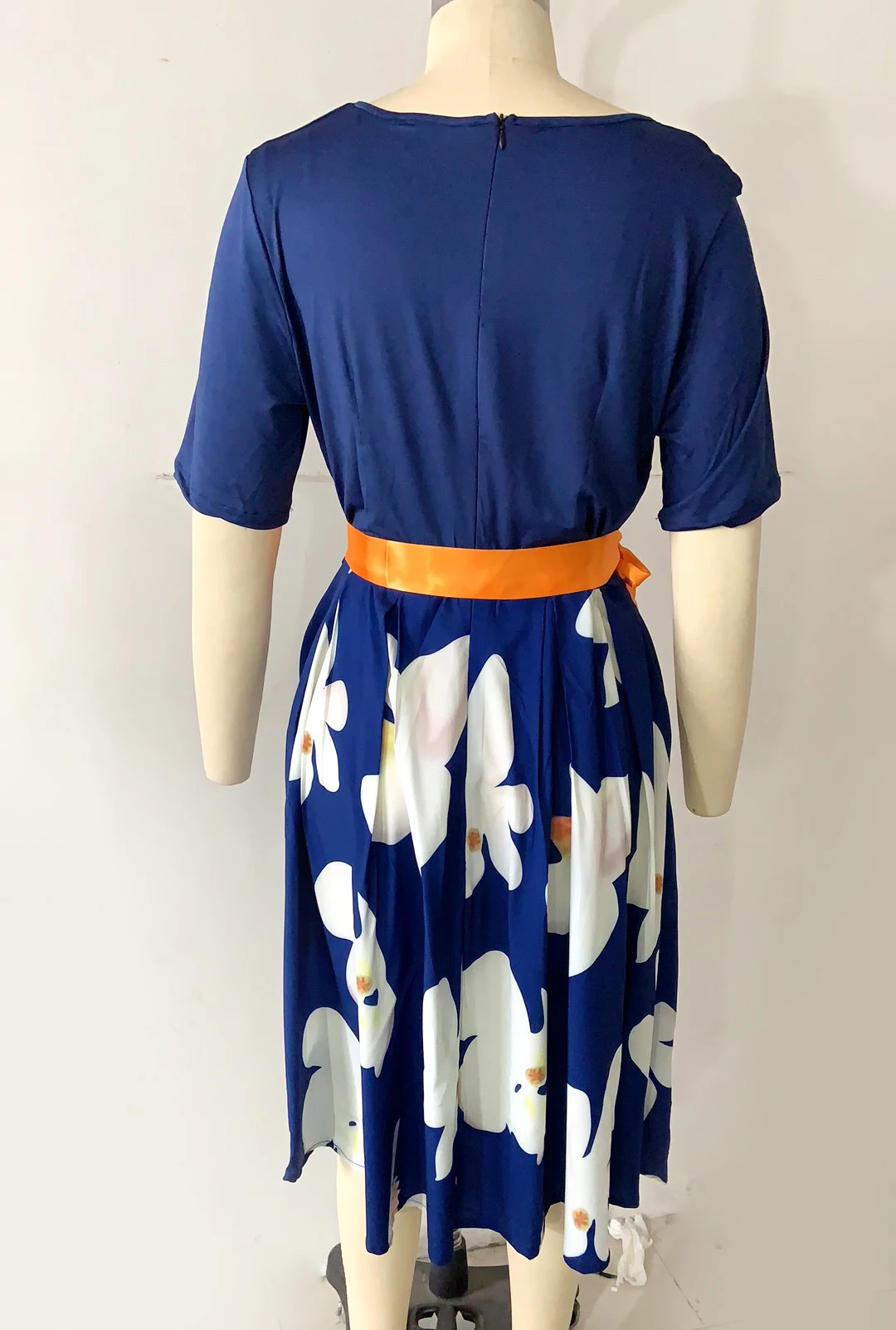 Bonnie Thea женское летнее и осеннее синее платье с принтом женское офисное элегантное платье с цветочным принтом больших размеров вечерние длинные большие платья