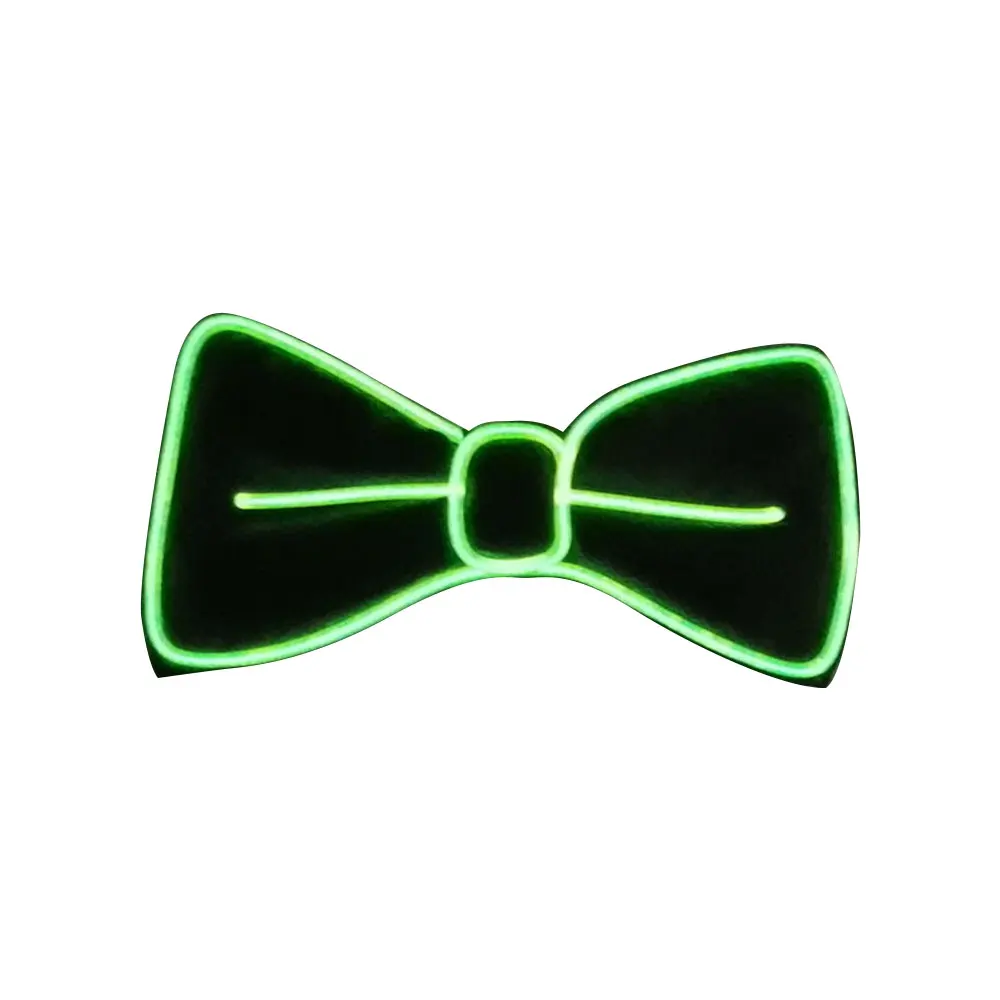 dark green Модный Блестящий светодиодный галстук-бабочка из полиэстера и шелка - Цвет: dark green
