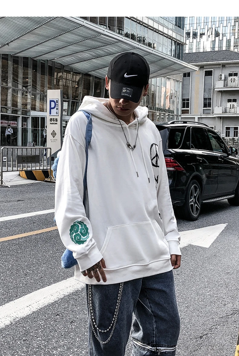 LAPPSTER пара Overszied Забавный принт толстовки с капюшоном мужские уличные хип хоп толстовки черные корейские Harajuku толстовки XL
