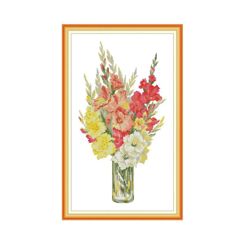 Joy Sunday Gladiolus цветы вышивка крестиком узоры холст 11CT 14CT Счетный Набор для вышивки крестиком для вышивки DMC DIY рукоделие