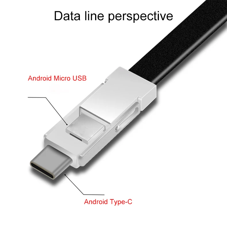 3 в 1 USB кабель Портативный Micro usb type C шнур для samsung для huawei 3A мини брелок USB зарядное устройство Шнур телефон кабели для зарядки