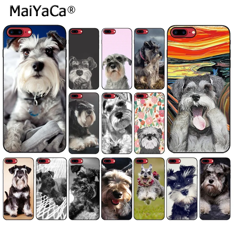 Чехол для телефона с изображением симпатичных собак шнауцера iphone 11 12 Pro 11Pro MAX 5 5Sx 6