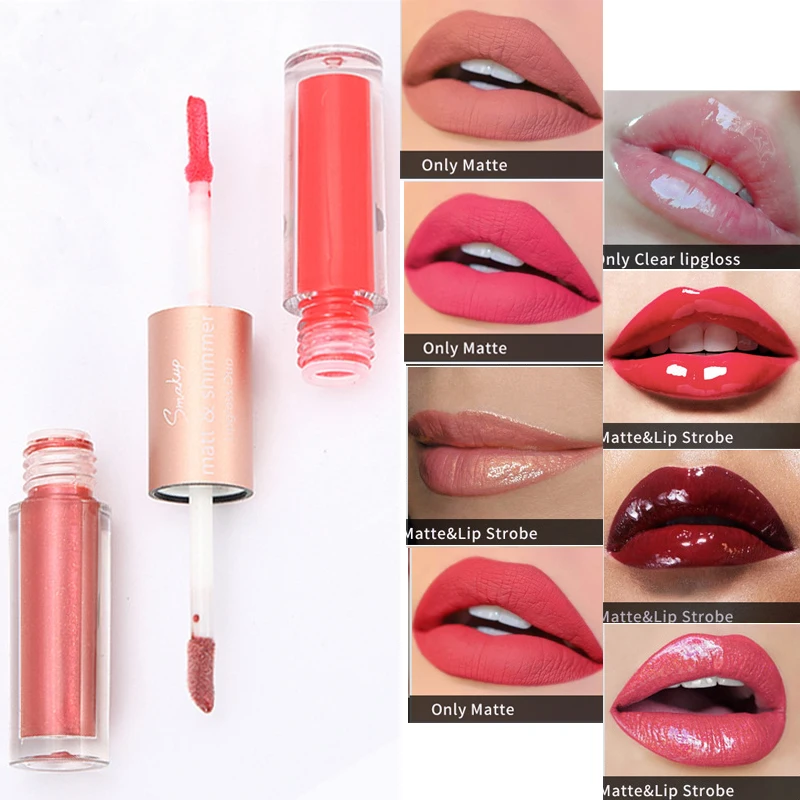 

Double-ended Lips Makeup Lipstick Clear Lip Gloss Long Lasting Moisture Lipstick Red Lip Matte Liquid Lipstick Lipgloss