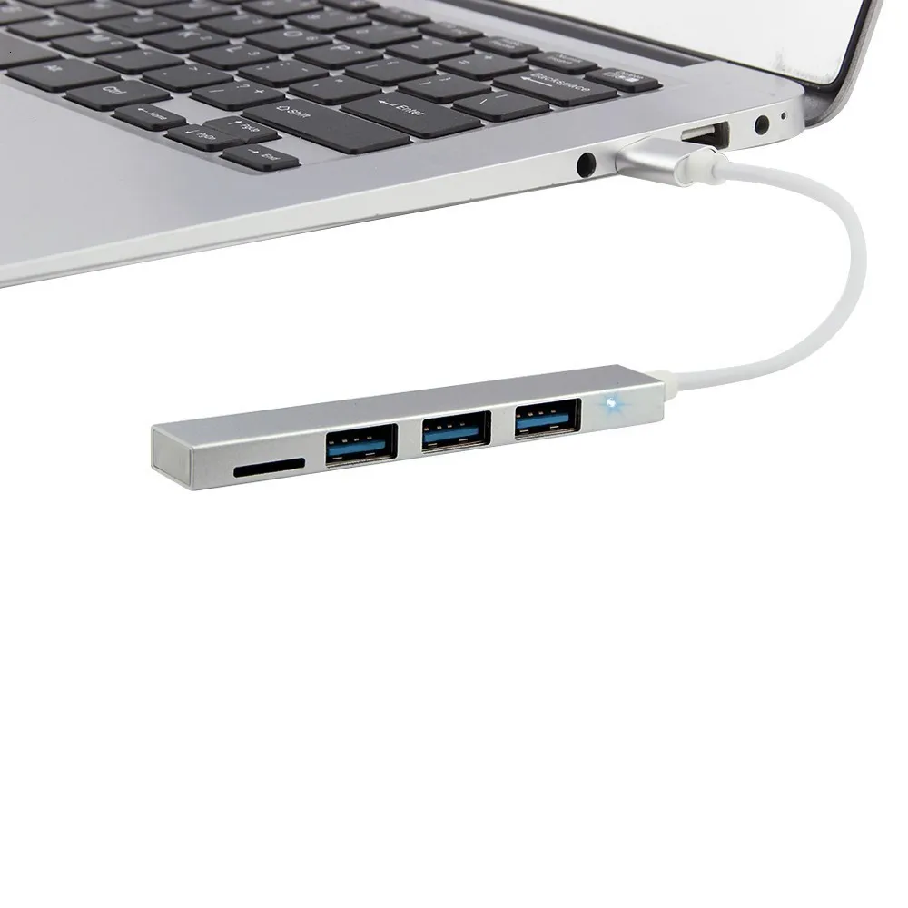 CHYI 4 в 1 концентратор USB 3,0 TF кардридер к интерфейсу type-C высокоскоростной 4-портовый usb-концентратор многопортовый адаптер карта памяти TF разъем