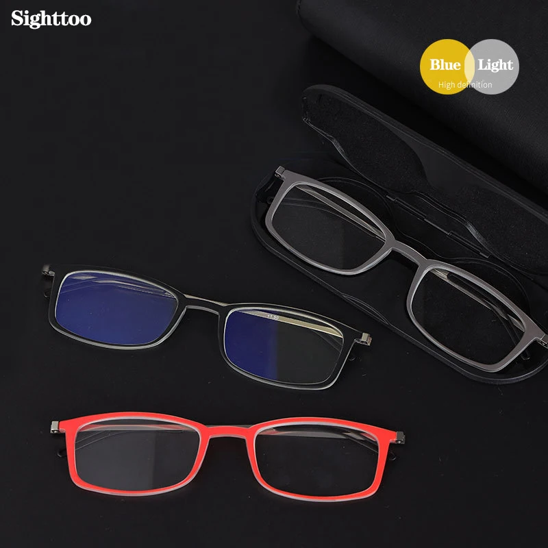 

Sighttoo HD Anti-Fatigue TR90 Light Design Anti-Blue Light Magnifying Presbyopia Glasses Ultra-Thin Portable Reading Glasses Men