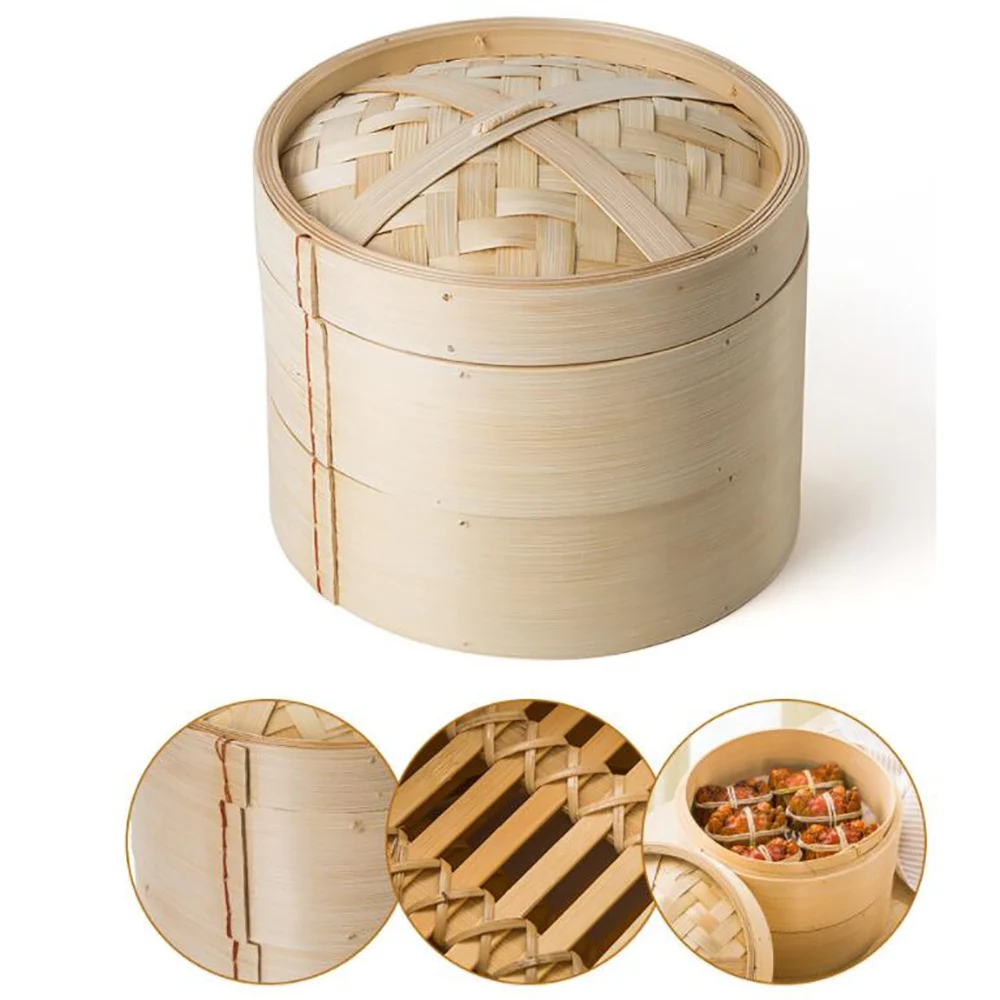 One Cage Lid Bamboo Steamer For Fish Vegetable Snack Basket Set Kitchen Cooking Tools Dumpling Steamer 2019 new