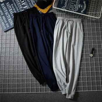 

2020 Autumn new mens cotton Sweatpants gyms Fitness workout solid trousers male Casual fashion Pencil Pants Joggers sportswear