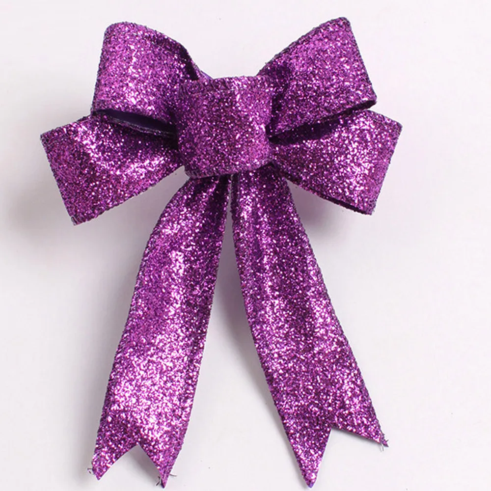 Red Pretty Bow Xmas Ornament Christmas Tree Decoration Festival Party Home Bowknots Baubles New Year Halloween Decoration A30814