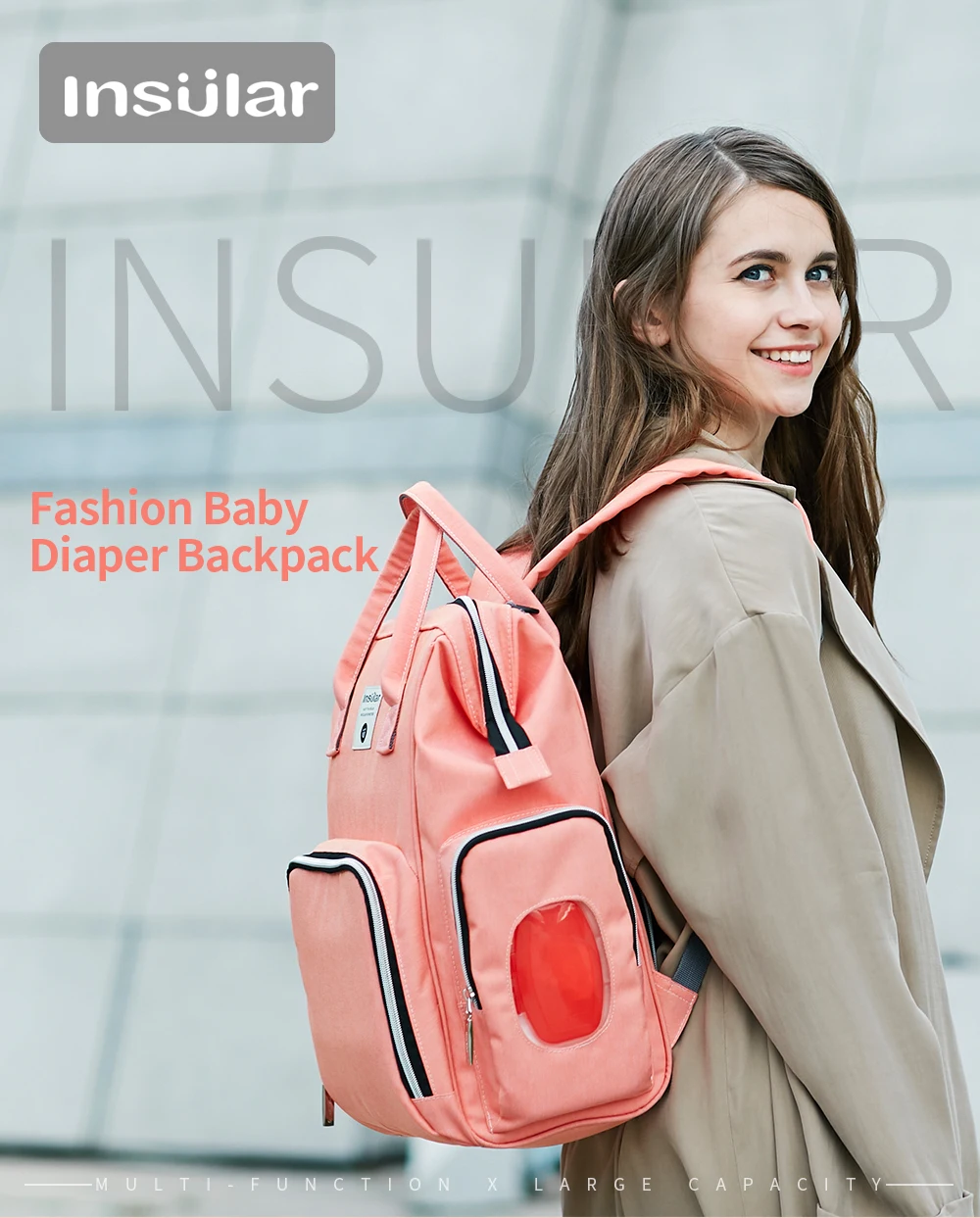 Insular Brand Nappy Backpack Bag Mummy Large Capacity Stroller Bag Mom Baby Multi-function Waterproof Outdoor Travel Diaper Bags