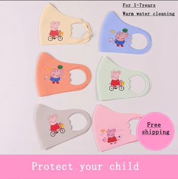 

2020 New Peppa Pig WashableSponge Anti Dust Mouth Mask Dustproof Reusable anti-pollen Face Mask for Children Kids Health