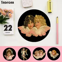 YNDFCNB – tapis de souris rond de haute qualité, joli ange fille Anime, pour PC portable, Notebook 