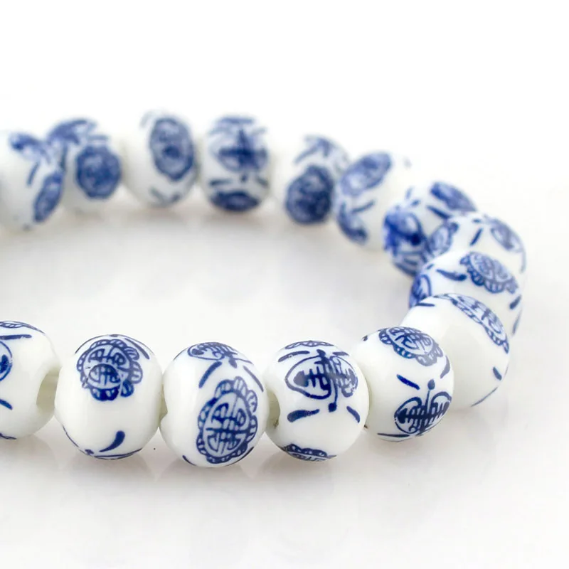 Blue and White Porcelain Beads Strand Bracelet OL Style Classic Ceramics Accessories Made In China Creative Gifts Factory Price