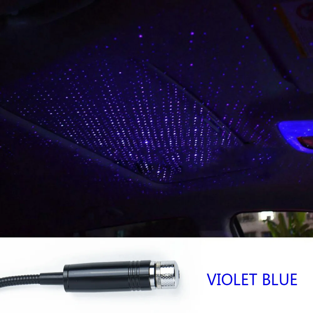 

Car Interior Styling Atmosphere Lamp Ambient Star Lights LED USB Projectors Purple Lighting Decorative Lamps