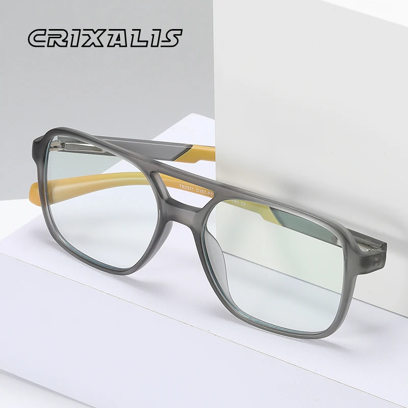 CRIXALIS-Gafas de bloqueo de luz azul para hombre y mujer, lentes de acetato ultraligeras TR90 con marco transparente, para juegos de ordenador, UV400 1