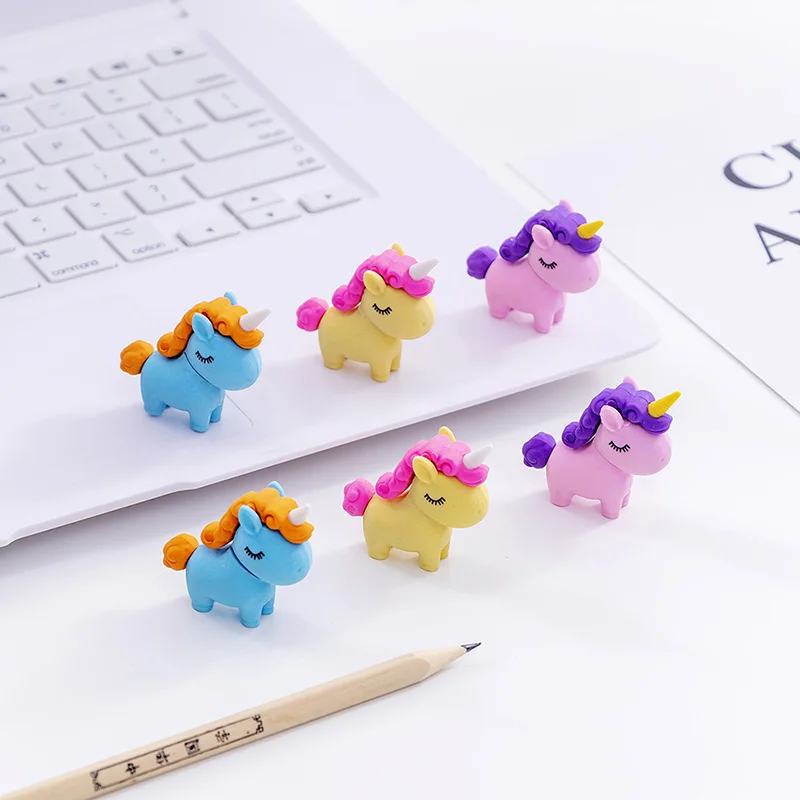 Cute Cartoon Unicorn Eraser DIY Creative Kids Eraser as Teacher's Prize
