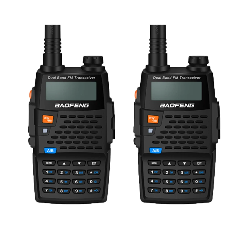 2 шт Baofeng рации UV-5R 4 поколения черный рыцарь 136-174/400-520 МГц Профессиональный fm-трансивер с h - Цвет: UV-5R 4th2PCS