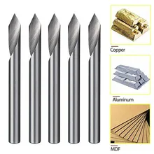 

5pcs 30 Deg V Groove Engraving Tool Flat Bottom CNC Spiral Router Bits 1/8 Shank Rotary Milling Cutter Bit Pcb Processing Blade